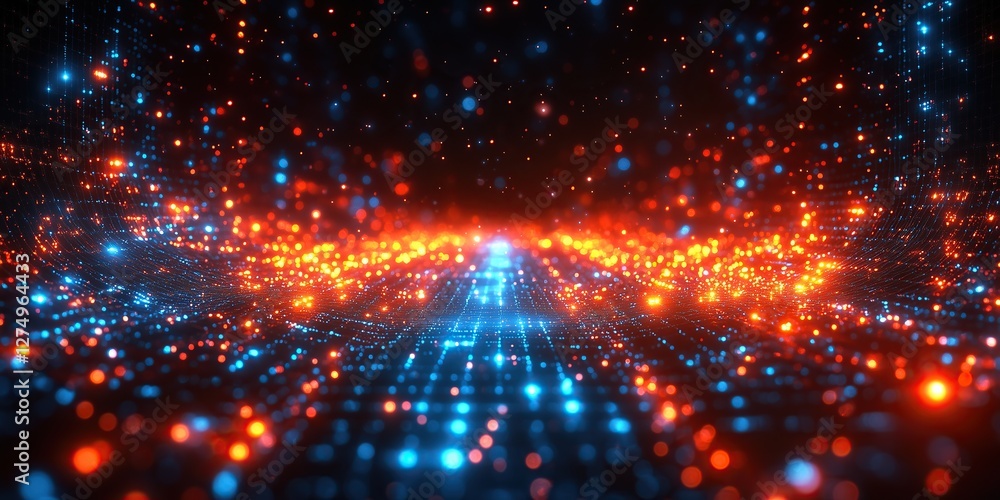 Fototapeta premium Wallpaper graphics Digital network images and bokeh