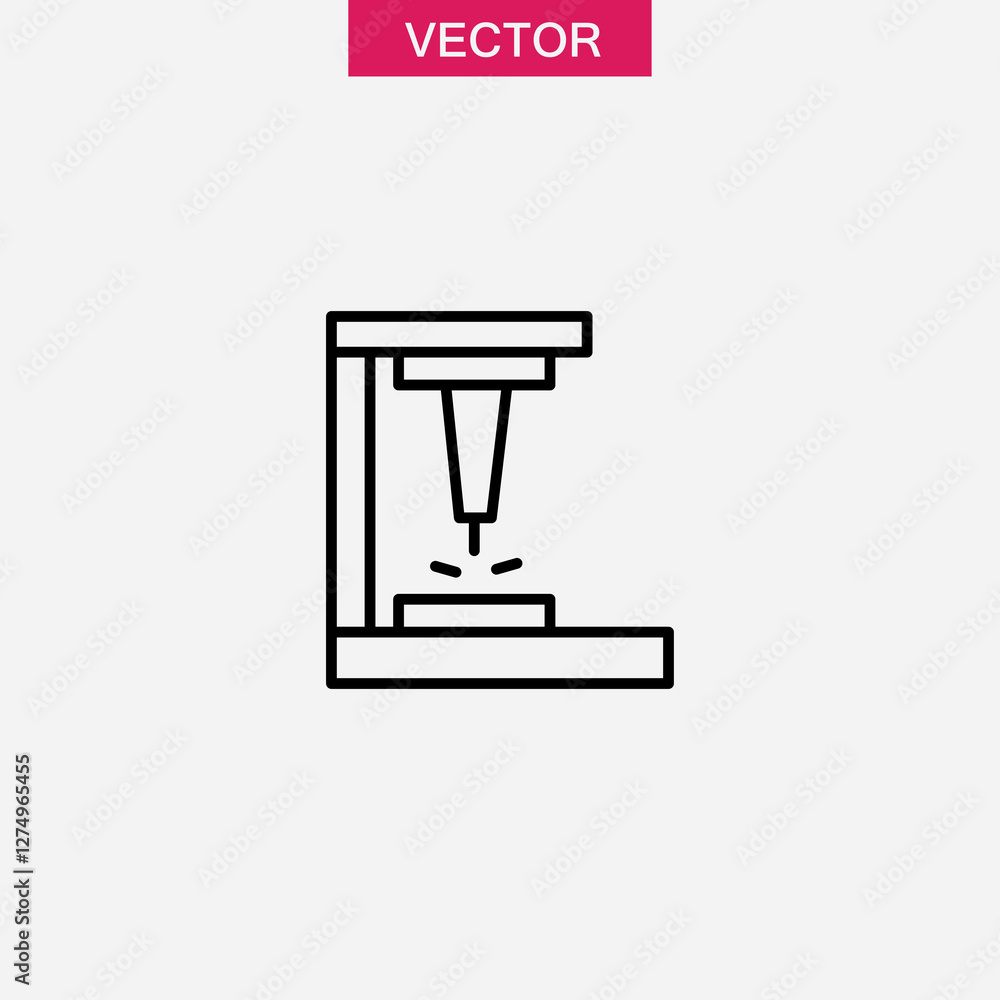 Laser machine outline icon, vector simple linear illustration for web and app..eps Laser machine outline icon, vector simple linear illustration for web and app..eps