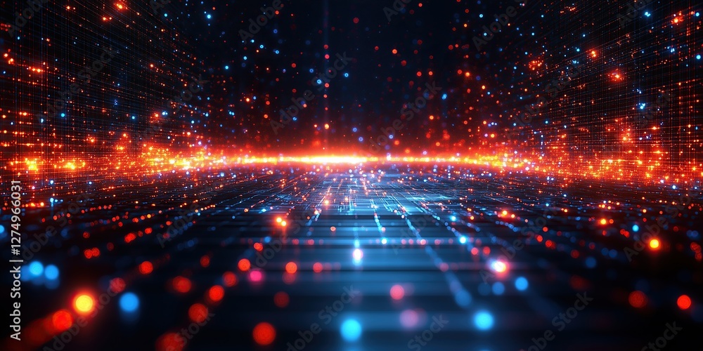 Fototapeta premium Wallpaper graphics Digital network images and bokeh