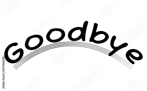 Goodbye（さよなら）のシンプルなロゴマーク
