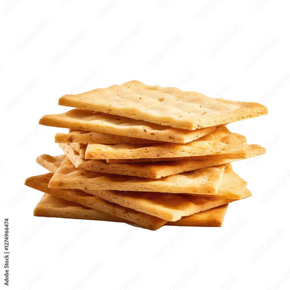 stacked pile of crispy saltine crackers on transparent background stacked pile of crispy saltine crackers on transparent background