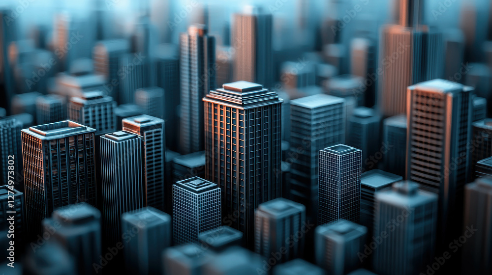 Fototapeta premium Aerial Perspective of a Well-Designed Urban Landscape with Modern Architecture