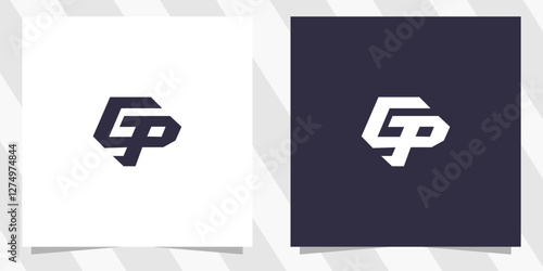letter gp pg logo design