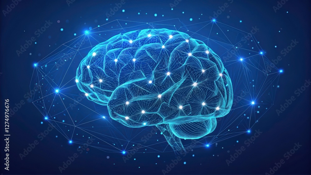 Futuristic Digital Visualization of a Glowing Neural Network Brain Futuristic Digital Visualization of a Glowing Neural Network Brain