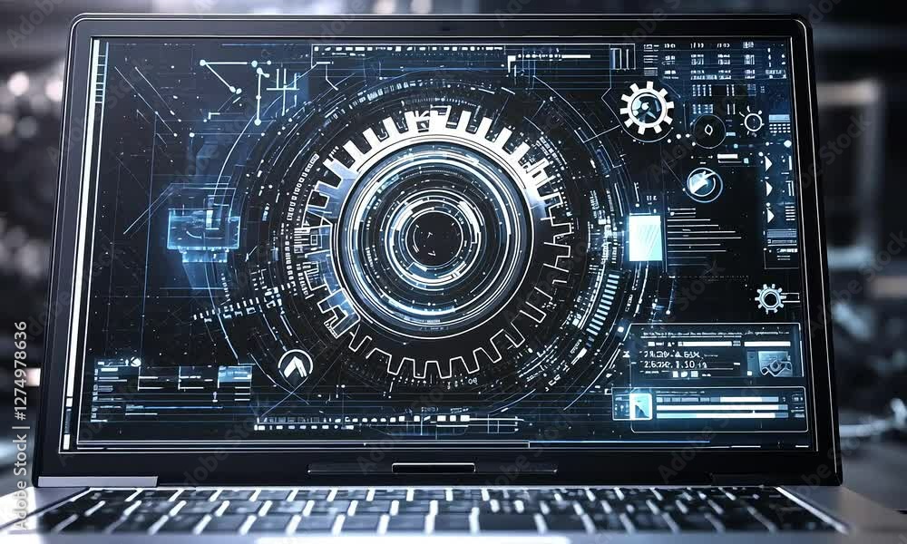 Futuristic digital abstract background with fractal patterns, data flow, and glowing technology elements in cyberspace. Futuristic digital abstract background with fractal patterns, data flow, and glowing technology elements in cyberspace.