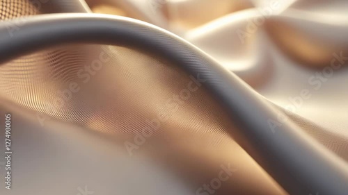 Sunlight on curved fabric and metal mesh, abstract background