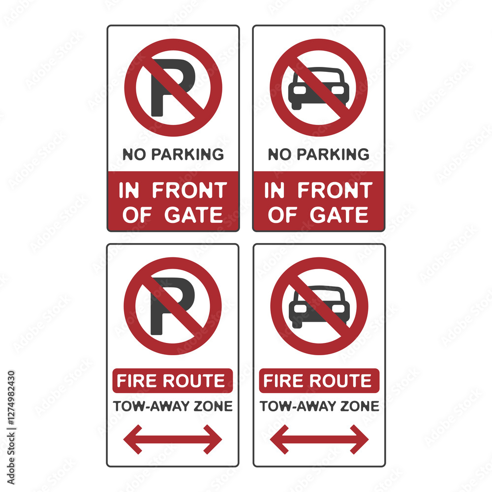 No parking, no entry sign flat symbol 