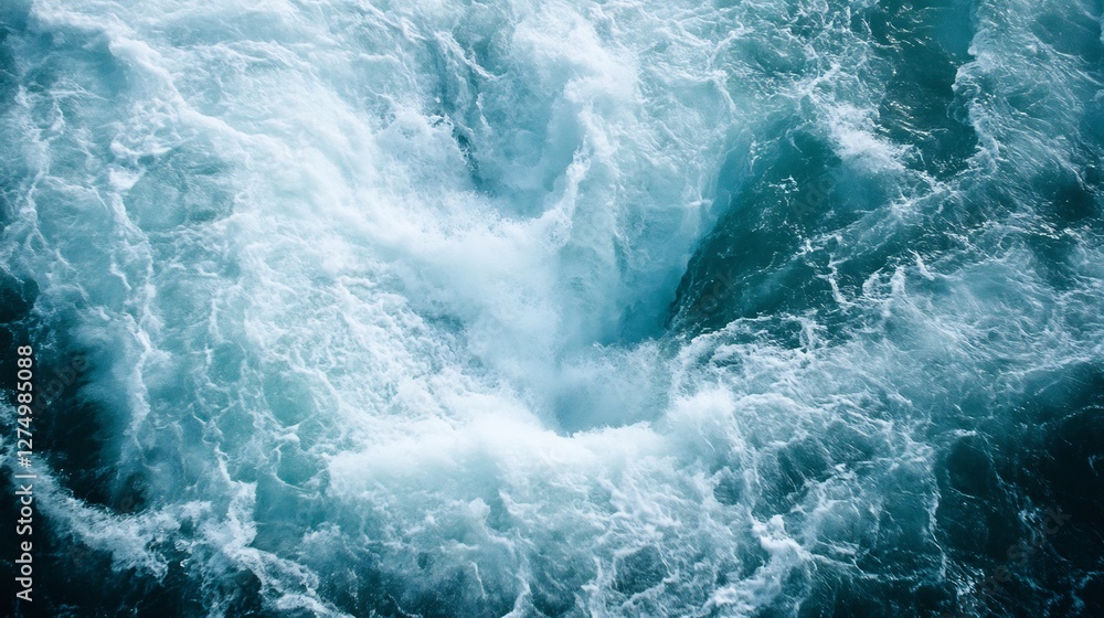powerful waterfall with swirling rushing water powerful waterfall with swirling rushing water