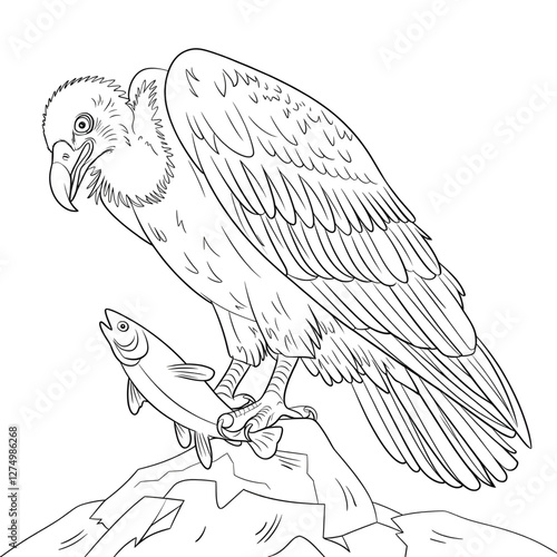 hand drawn vector illustration of an eagle