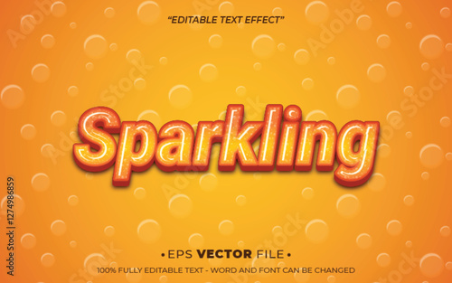 Sparkling 3d Editable text effect vector realistic