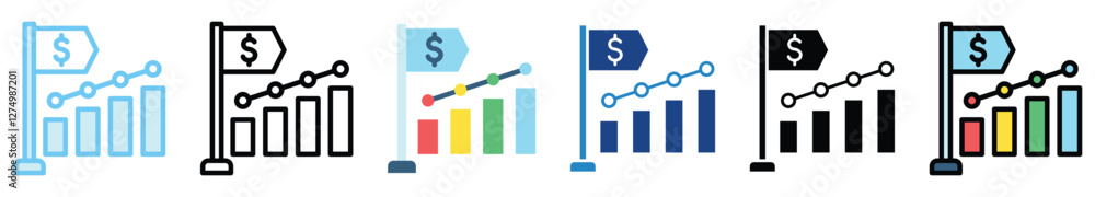 Initial Public Offering multi style, mini illustration icon. outline, flat, glyph, line color. For UI, UX, app and web, digital or print. For education, business, economy, financial theme. Initial Public Offering multi style, mini illustration icon. outline, flat, glyph, line color. For UI, UX, app and web, digital or print. For education, business, economy, financial theme.