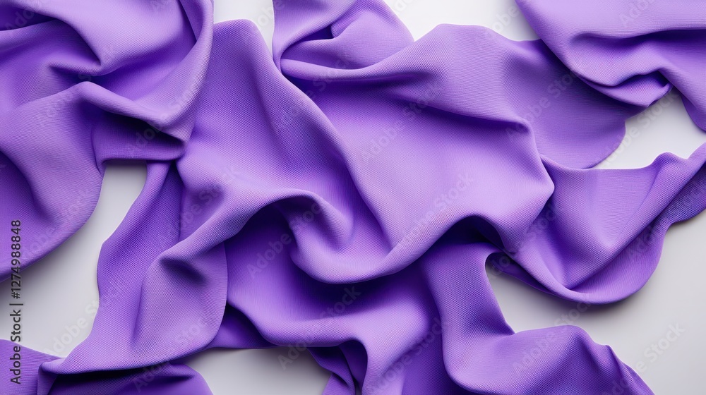 Obraz premium Smooth and Elegant Purple Fabric Draped on Surface with Soft Textures and Folds