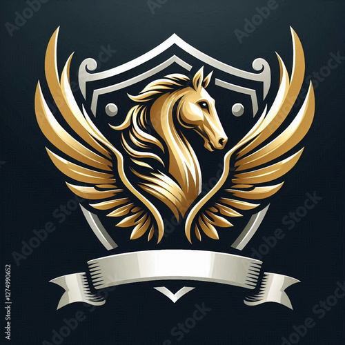 cool minimalist animal and shield logo