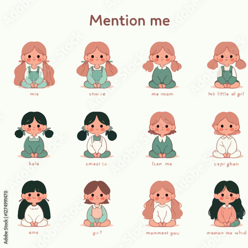 Pictures of girls' sets of various styles