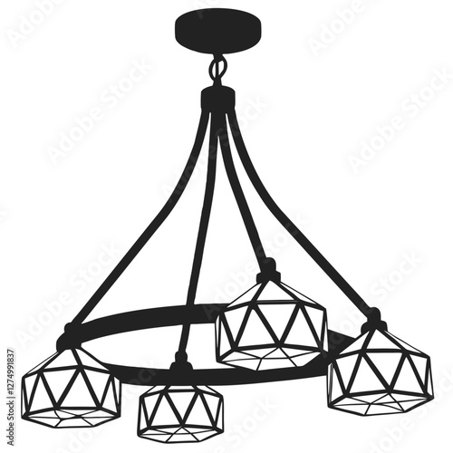 chandelier silhouette vector illustration