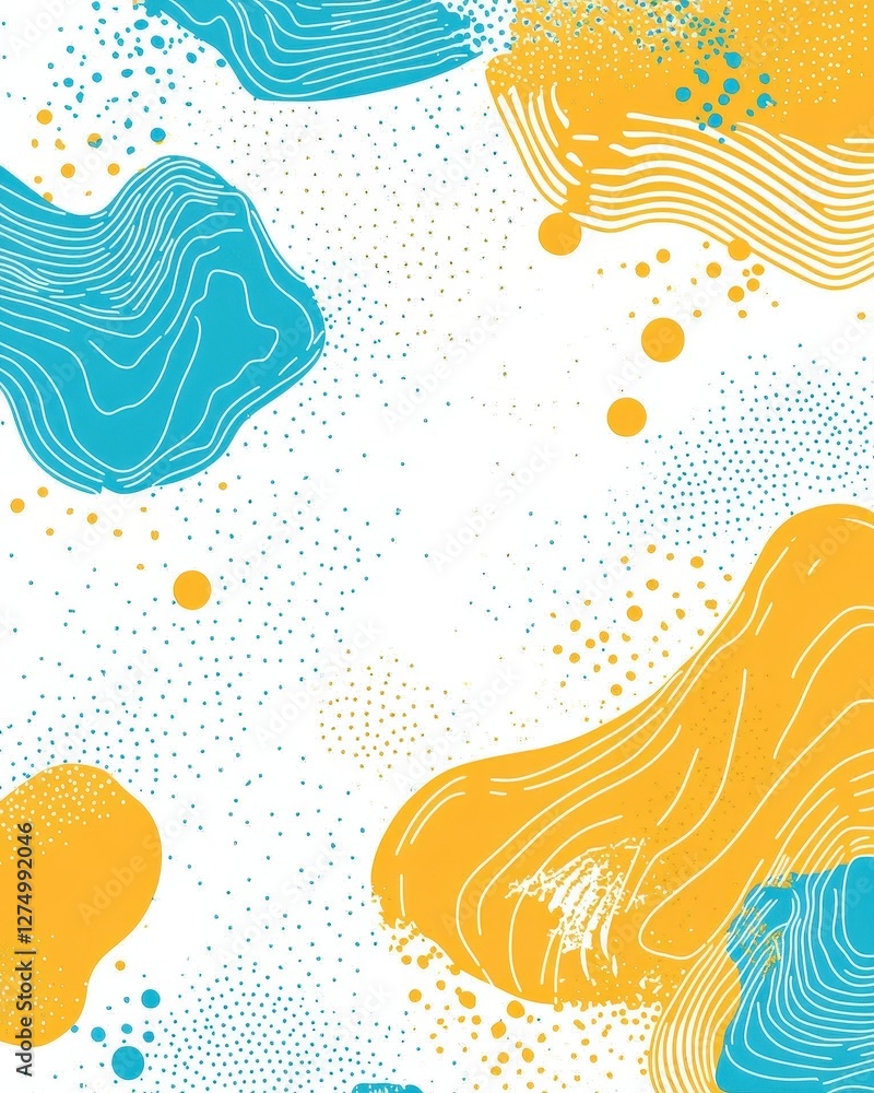 Fototapeta premium Abstract shapes design with dots & curves for presentations and poster background use