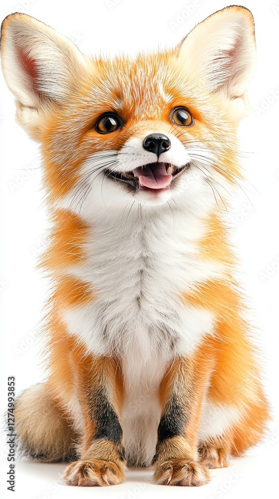 Happy fox portrait studio animal photography bright environment close-up playfulness Happy fox portrait studio animal photography bright environment close-up playfulness
