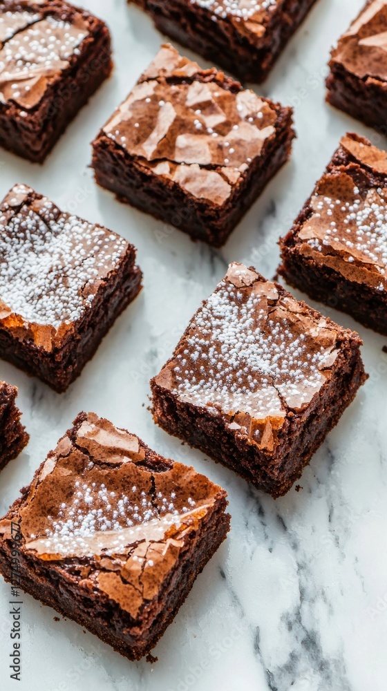 Decadent Chocolate Brownies Topped with Cocoa and Sugar Sprinkles Decadent Chocolate Brownies Topped with Cocoa and Sugar Sprinkles