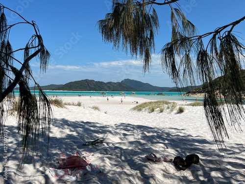 Obraz na płótnie Landscape view of Whitehaven Beach on Whitsunday Island Queensland Australia w salonie