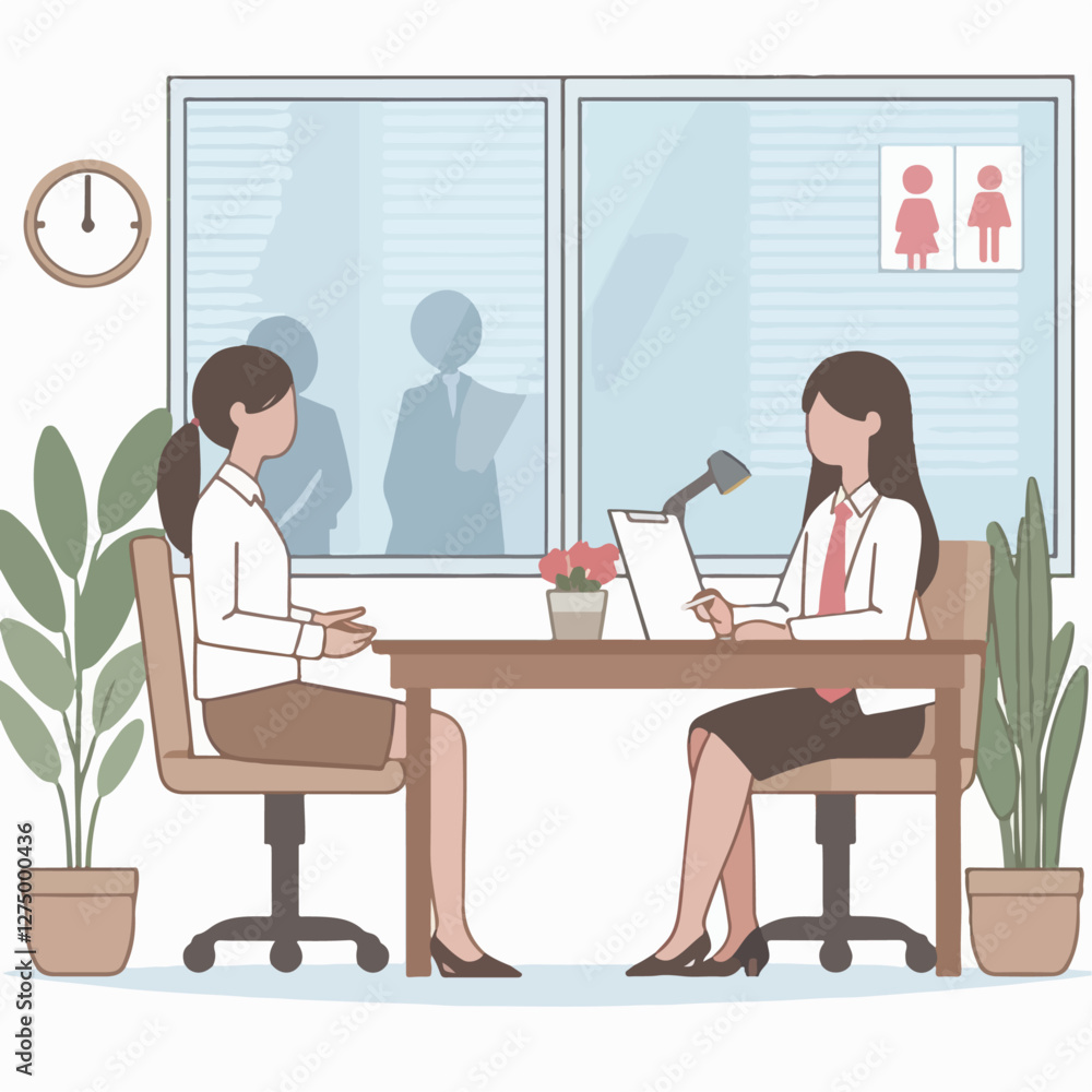vector illustration of people having a job interview vector illustration of people having a job interview