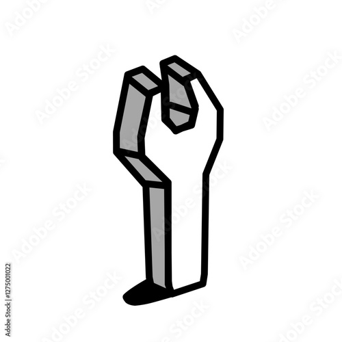 Tools with isometric icon. Sign and symbol. Vector line art, clip art, minimalist simple outline. Hand drawing technology illustration. Sticker print design
