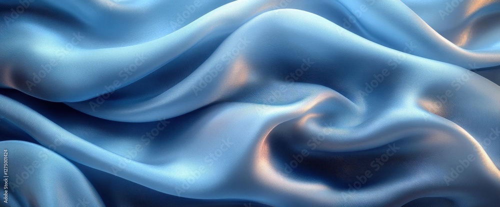 Fototapeta premium Elegant Blue Fabric Drape Texture
