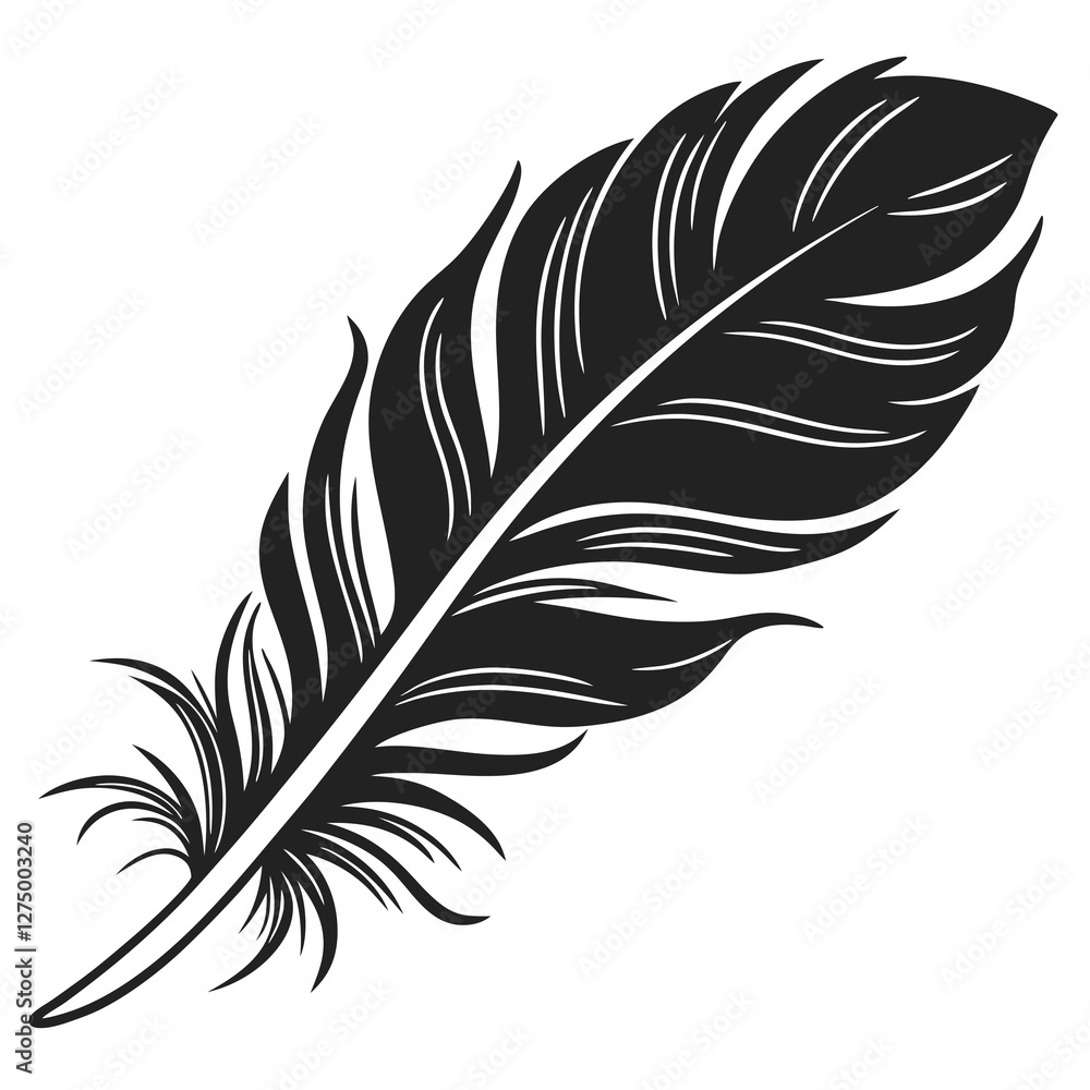 Feather silhouette vector illustration Feather silhouette vector illustration