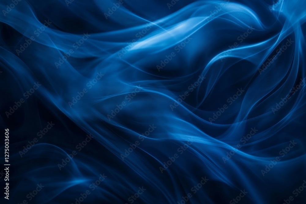 Blue smoke swirls, dark background, abstract art, design element Blue smoke swirls, dark background, abstract art, design element
