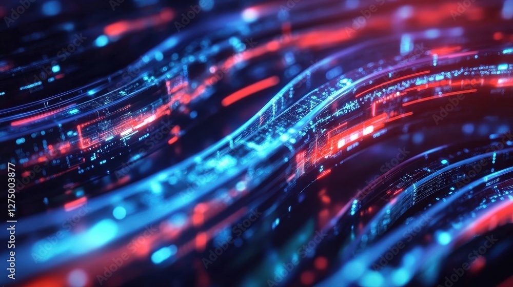 Dynamic light trails from data cables symbolize connectivity and technology. Dynamic light trails from data cables symbolize connectivity and technology.