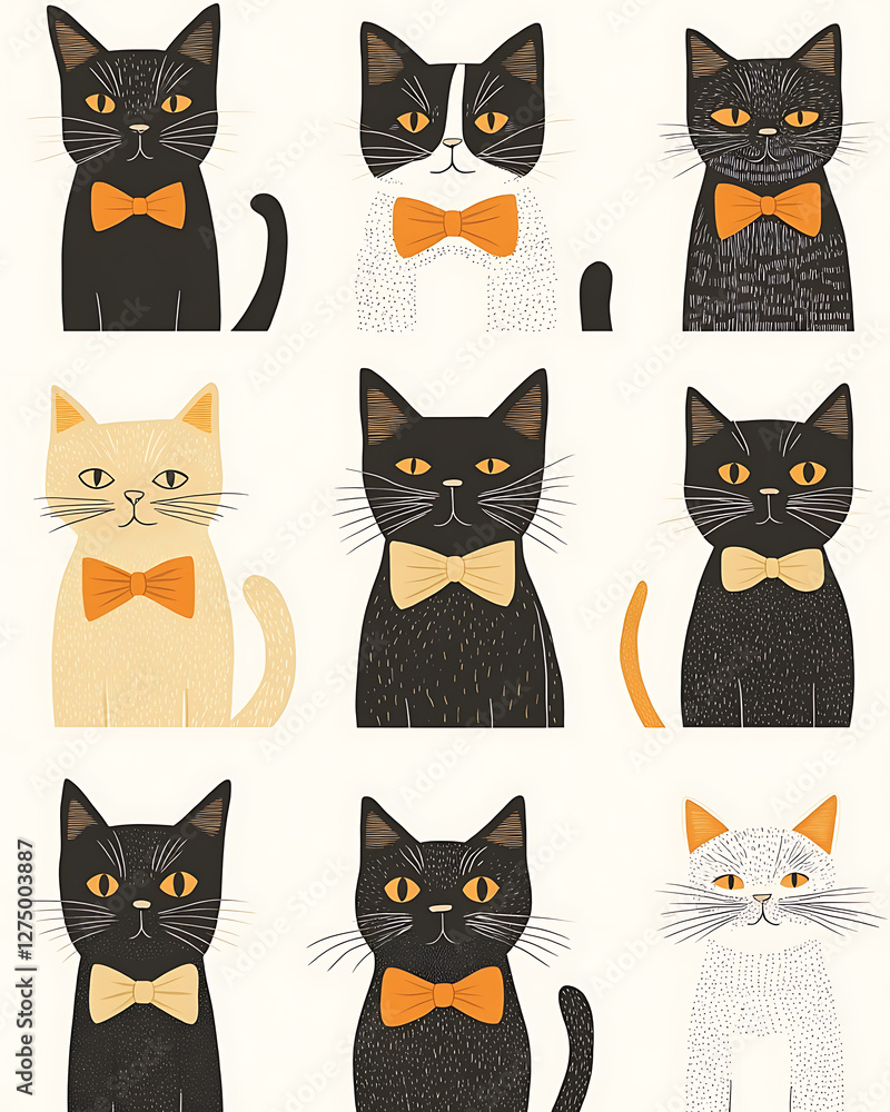 Obraz premium pet cat in illustrator drawing.