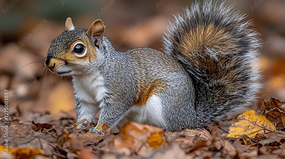 Autumn Squirrel Forest Leaves