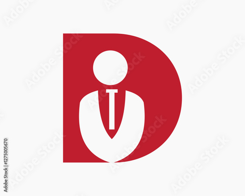 Free Download Initial Letter D Business Man Logo Concept With Man Symbol Vector Template - GFXLoad