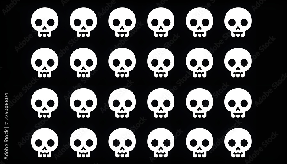 vector illustration of a set of skulls vector illustration of a set of skulls