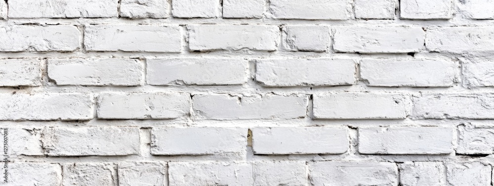 Fototapeta premium Whitewashed brick wall texture, outdoor, daytime, background, design