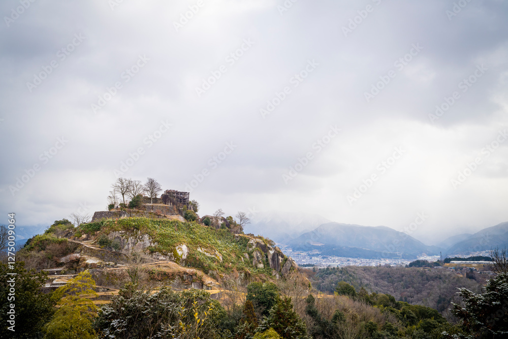 Naklejka premium 岐阜県中津川市 冬の苗木城