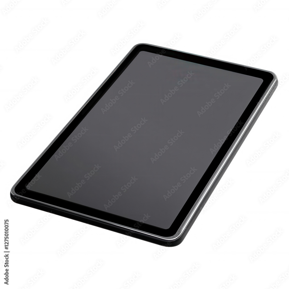 Black Tablet Computer Showcasing Sleek Design and Metallic Bezel Black Tablet Computer Showcasing Sleek Design and Metallic Bezel