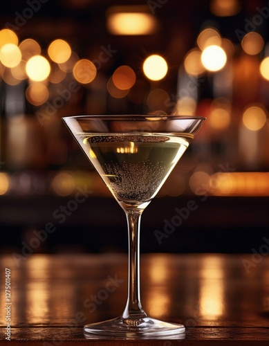 Wallpaper Mural One glass of martini, blurred and dark background Torontodigital.ca