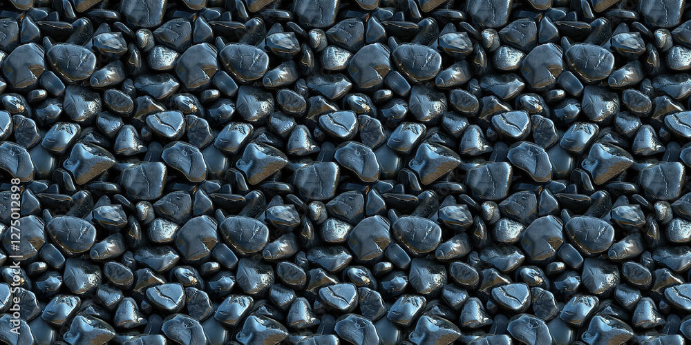 Shiny blue polished stones in a pile of smooth pebbles Shiny blue polished stones in a pile of smooth pebbles