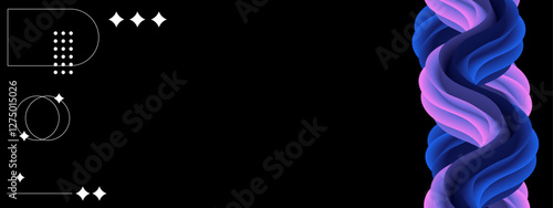 Liquid Color Background Waves Modern 3D Style on Purple Tone