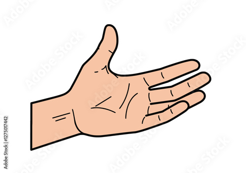 Right hand clipart. A right hand with fingers extended and palm facing forward. Vector illustration design.