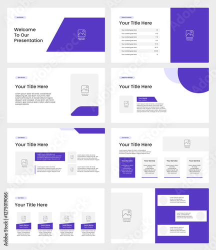Business presentation template. Pitch deck design template. Business proposal template.
