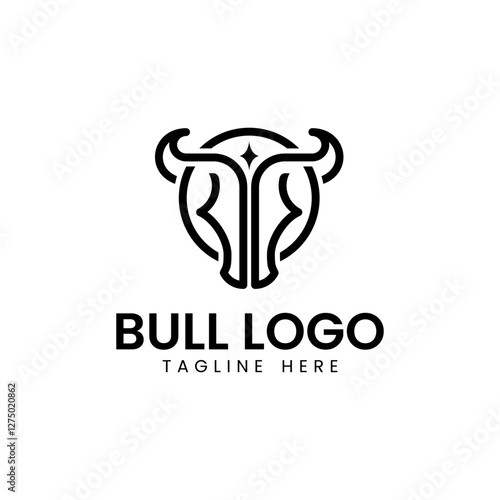 bull logo horn and cow buffalo anymal symbol vector