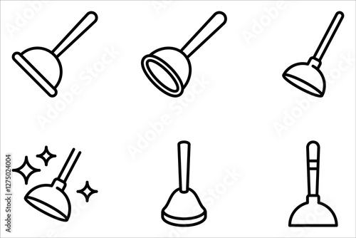 Plunger icon set. Plunger sign. for mobile concept and web design on white background