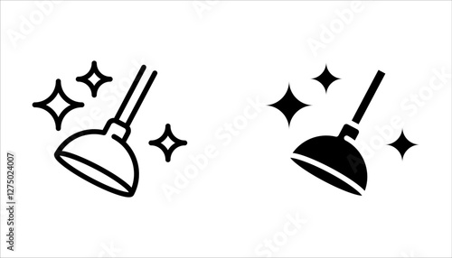 Plunger icon set. Plunger sign. for mobile concept and web design on white background