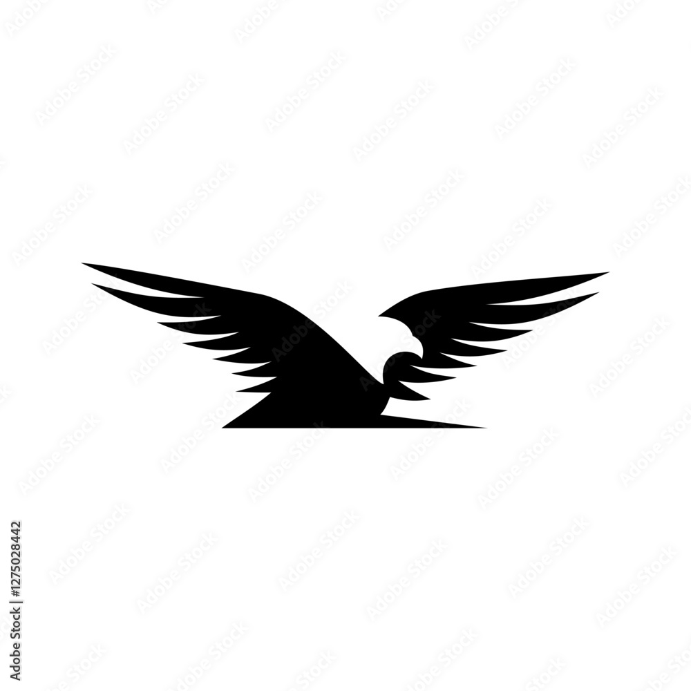 Obraz premium eagle logo design,vector,silhouette,illustration,animal,zoo,bird of prey logo design,bird,graphic,freedom,falcon,hawk,sign,illustration,wing,art,isolated,predator,power,concept,element,mascot,emblem,f