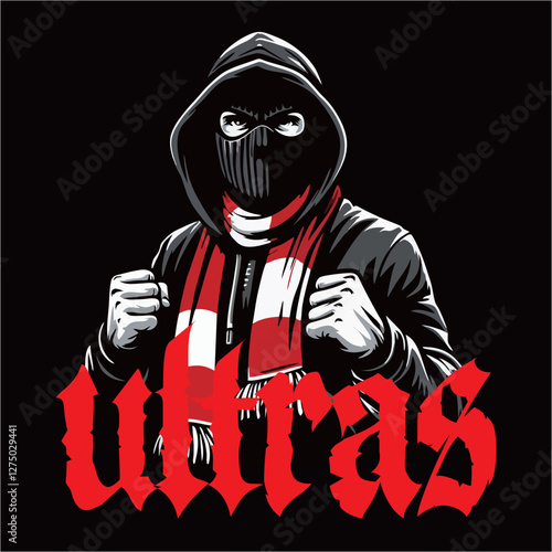 illustration vector graphic of Football fans ultras hooligan casual design for logo, t-shirt, etc
