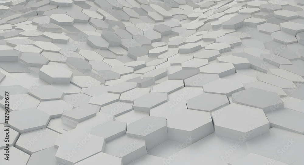 Fototapeta premium White Hexagonal Pattern Background With Copyspace