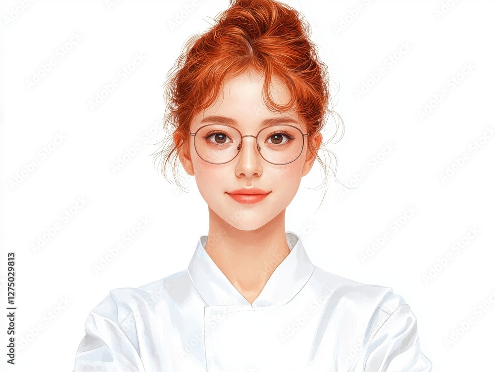 Confident woman in white shirt and stylish glasses. studio portrait photography of glasses fashion, presenting a modern elegant style. Confident woman in white shirt and stylish glasses. studio portrait photography of glasses fashion, presenting a modern elegant style.