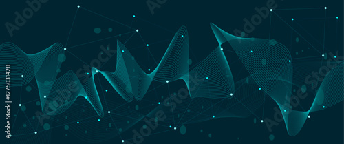 Abstract colorful flowing wave curved lines, Social network communication, technology curve line background. Design used for technology, science, banner, template, wallpaper, business and many. 