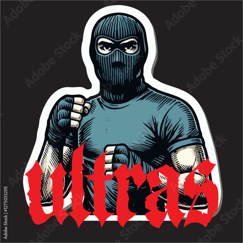 illustration vector graphic of Football fans ultras hooligan casual design for logo, t-shirt, etc
